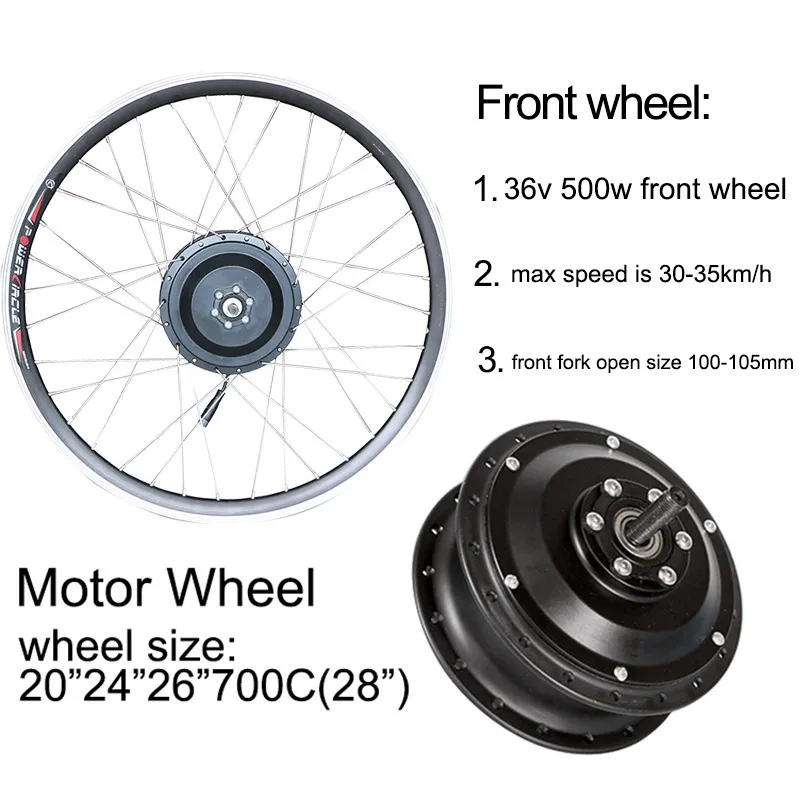 Набор преобразования для электрического велосипеда 36V 500W мотор колеса 36V E велосипед комплект электрическое преобразование велосипедов набор 2" 26" 700C передний привод колеса