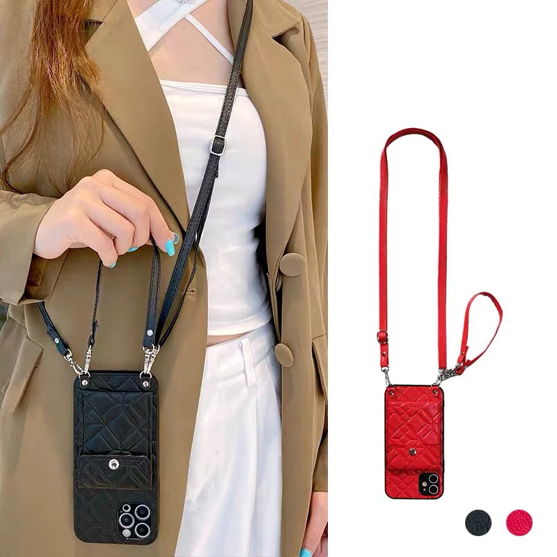 Crossbody Portable Strap Luxury Brand Wallet Phone Case For Samsung S21 S20 Fe S10 Note 20 10