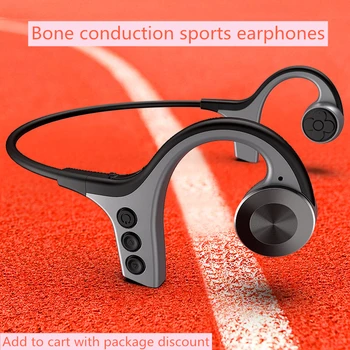 

DDJ bluetooth earphone qualcomm 5.0 chip titanium bone conduction headset waterproof sweatproof 6-8 hours battery life