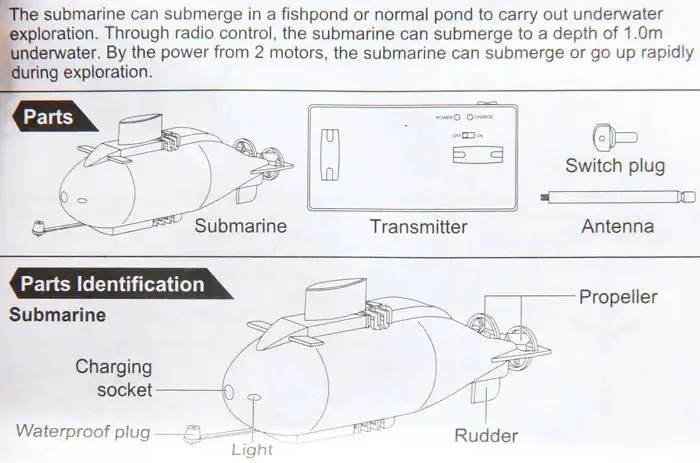 Мини 6CH беспроводной пульт дистанционного управления гоночная подводная лодка игрушка для детей