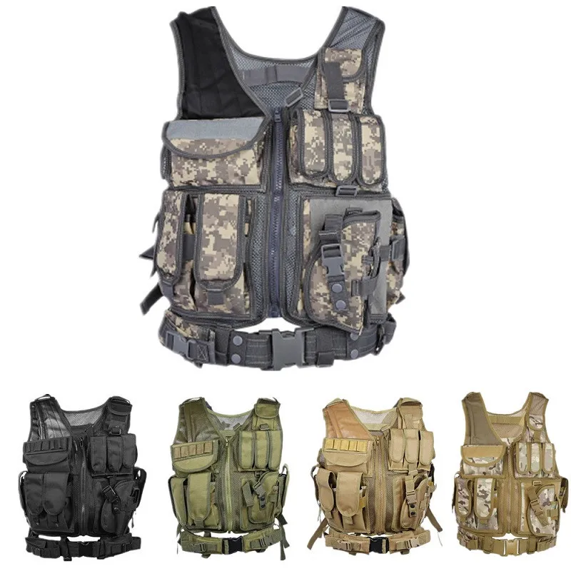  Outlife Men Military Tactical Vest Paintball Camouflage Molle Hunting Vest Assault Shooting Hunting