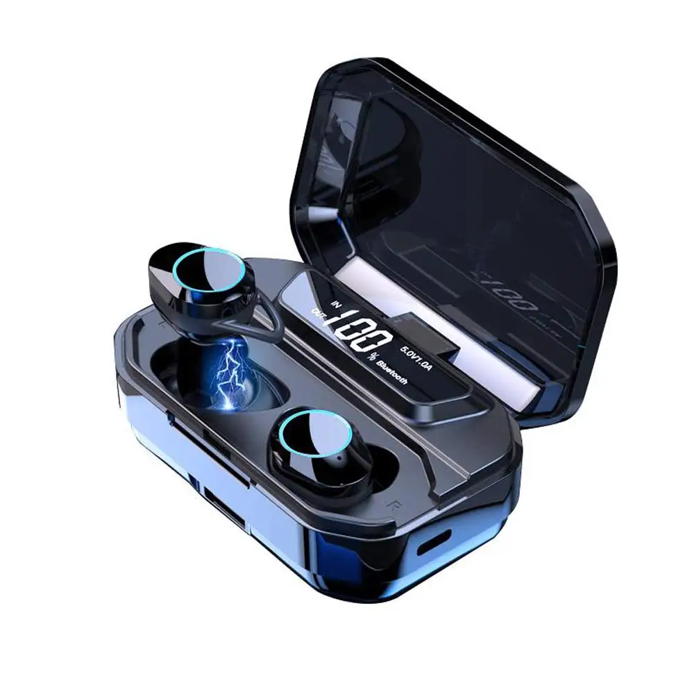 G02 TWS 5 0 9D Stereo Wireless Bluetooth Earphones IPX7 Waterproof Earphones 3300mAh LED Smart Power Bank Phone Holder