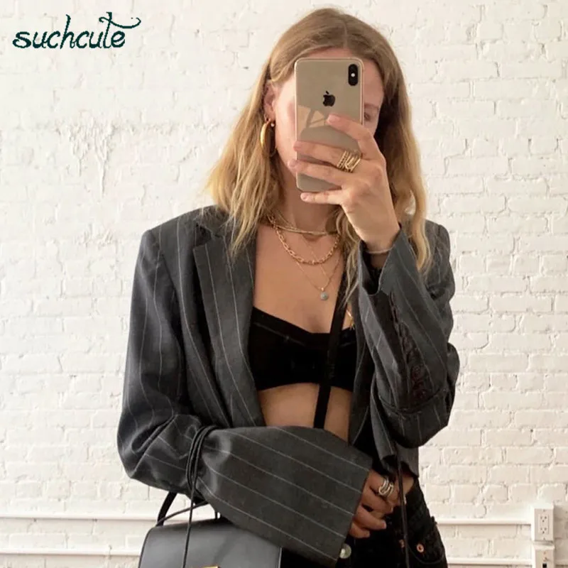 SUCHCUTE Повседневные базовые блейзеры для женщин Feminino корейский стиль Осень куртки пальто повязки Женский Регулируемый Veste Femme