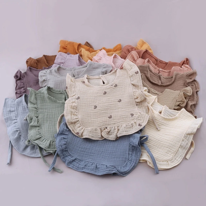 

Baby Feeding Drool Bib Infants Lace Saliva Towel Toddler Soft Cotton Burp Cloth