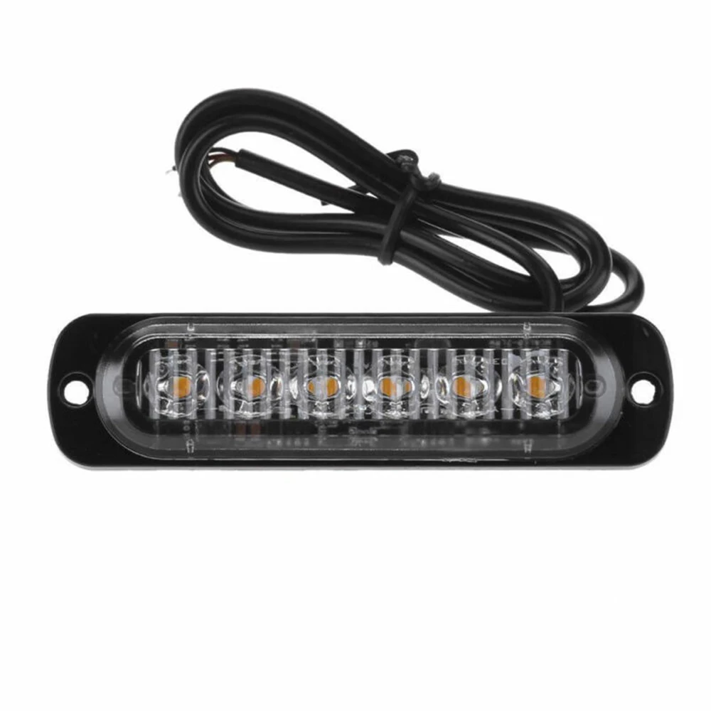 10 pièces voiture SUV camion LED lumières lampes ambre 6 LED s 12V-24V avertissement de danger Flash stroboscopique lumière de voiture attention stroboscopique Flash ► Photo 2/6