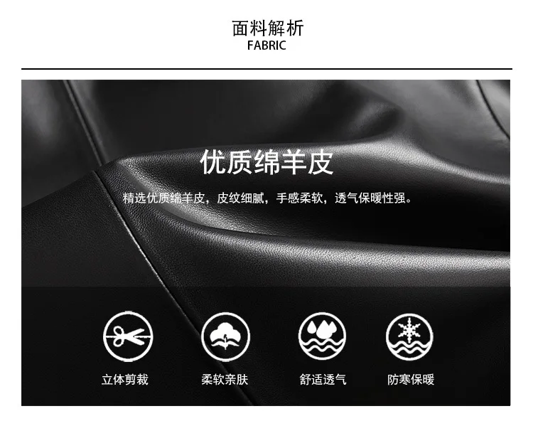 New Style Haining Genuine Leather Clothes Men's Fold-down Collar First Layer Sheep Skin Casual Coat Middle-aged Genuine Lea