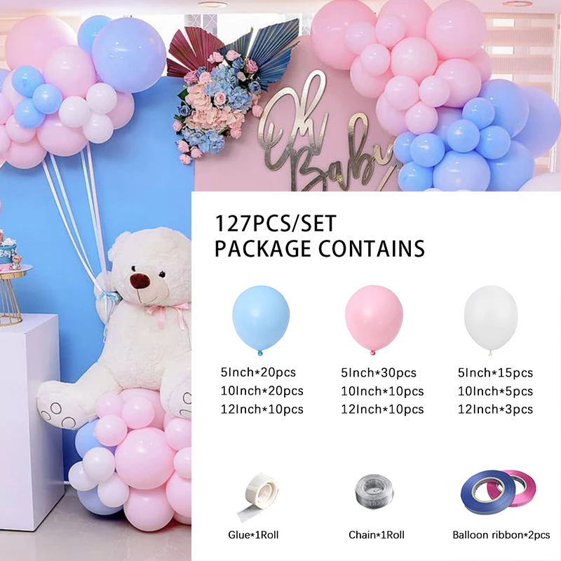 Blaue Schleifen Geburtstags-Dekoration – Set Mit Banner & Spirale, Glitzernd, Für Mädchen-Party