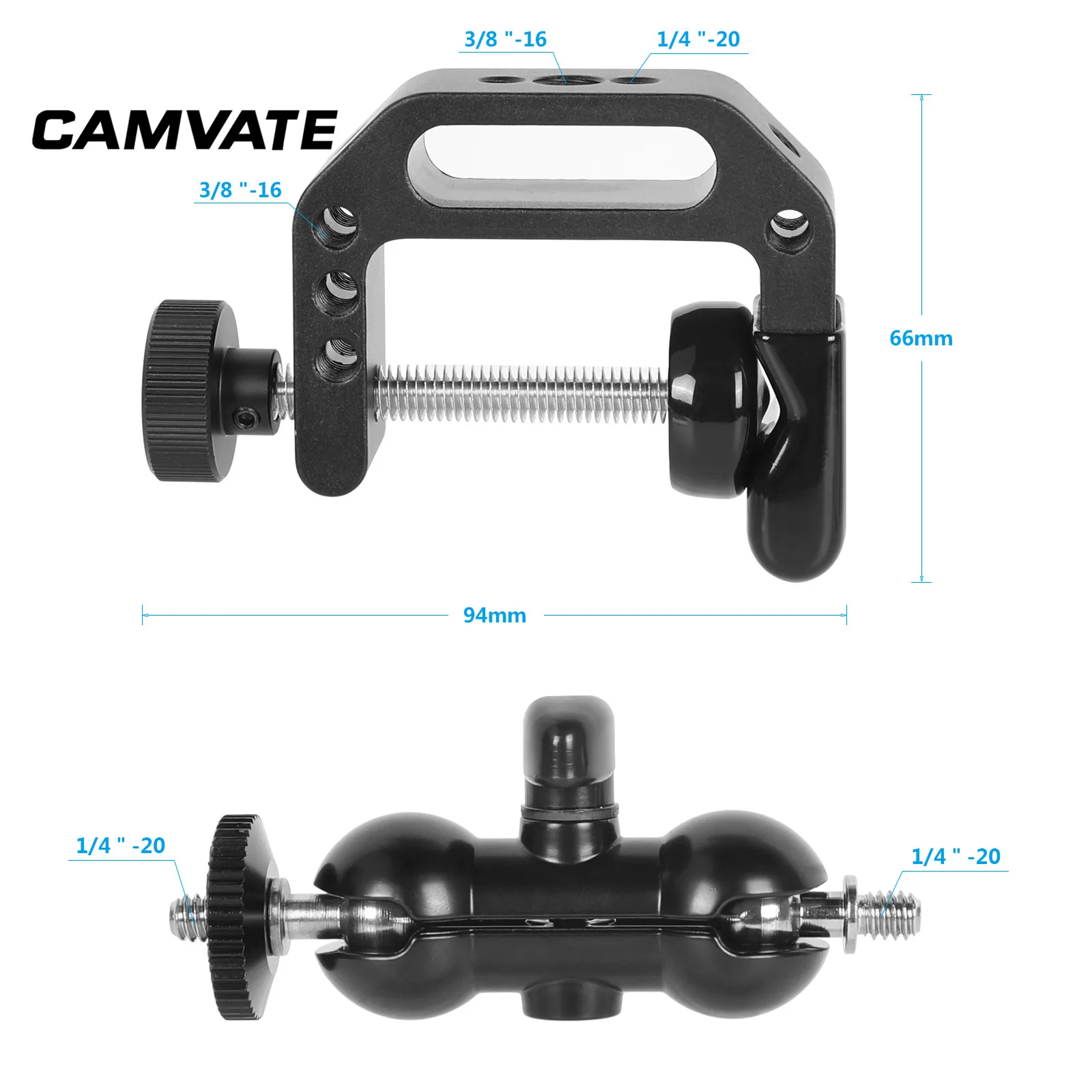 CAMVATE Универсальный c зажим Настольный держатель стенд с 1/4 &quot 20 для крепления