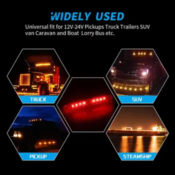 

Vehemo Amber Warning Light Strobe Light Truck Side Light NEW Light Guide RV Car Semaphore