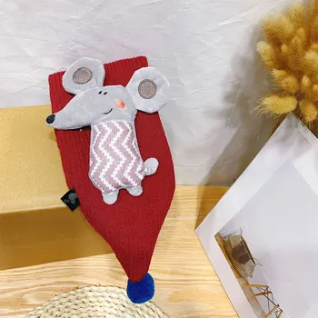 

2019 Autumn Baby Scarf Winter Babies Girls Cross Collar Cartoon Mouse Decoration Scarves Neck Warmer for Children Kids Scarf
