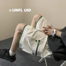 Workwear casual shorts for women men loose brand 2021 summer new trousers all-match straight knee-length pants academy aesthetic