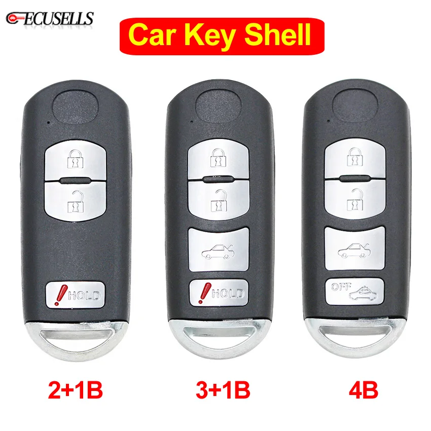 4 Button Smart Replacement Remote Key Shell Case Fob for Mazda 3 5 6 CX-7 CX-9