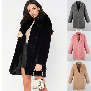 

LANSHIFEI New Lady Top Grade Luxurious Faux Fur Coat Fluffy Fur Warm Long Sleeve Fur Outerwear Winter Long faux Rabbit fur Parka