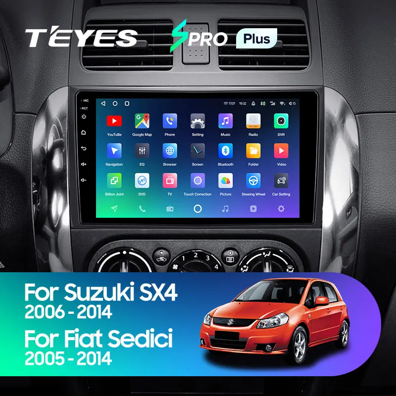 TEYES SPRO Plus Штатная магнитола For Сузуки SX4 1 Suzuki 2006 2014 Fiat Sedici 2005 Android 10 до 8 ЯДЕР 4 + 64ГБ 2DIN
