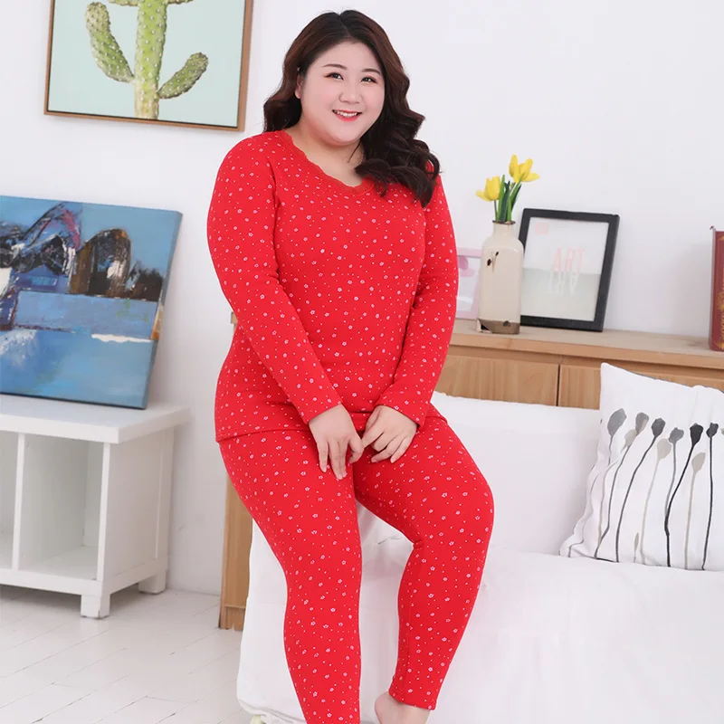 Women's Thermal Underwear Woman Winter Sets Plus Size Tops and Pants Two Piece At Home Suits Warm Long Johns Women Shaped Sets