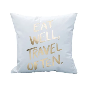 

2017 Brand New Bronzing Printed Decorative Cushion Case Gold Soft Carpet Softshell Cushion Cotton Linen Pillow Case