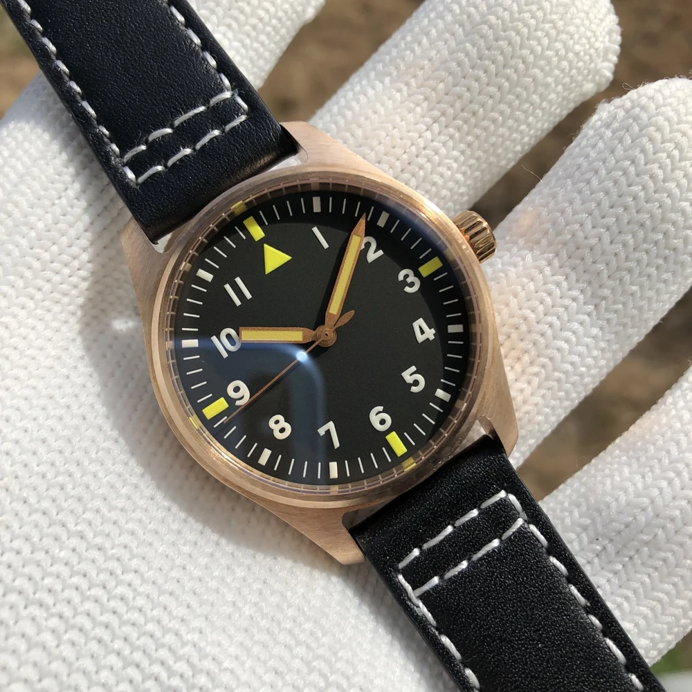 SD1940S NH35 Бронзовые часы для дайвинга 200м Водостойкий Steeldive кожаный ремешок мужчин