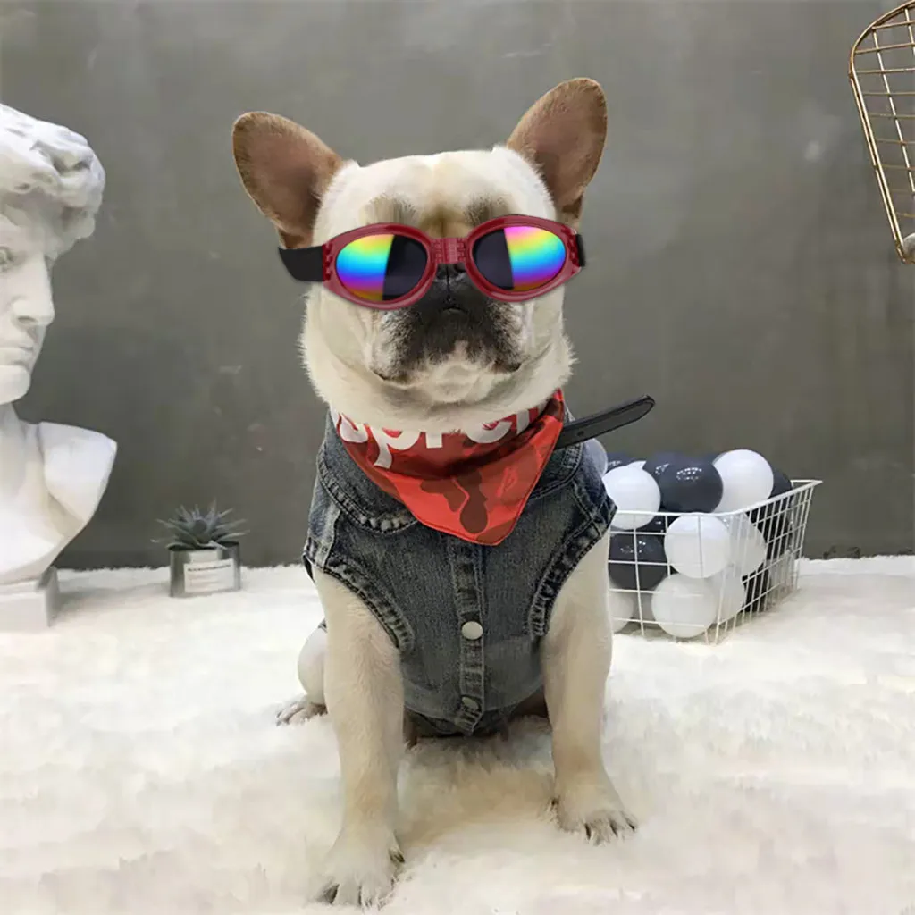 Pet Dog регулируемые солнцезащитные очки глаз-одежда защитный костюм Складные Водонепроницаемые очки втулки продукт фотографии реквизит-Аксессуары