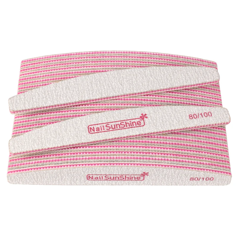 50pcs 80/100 Grit Nail File Buffer Washable Strong Sandpaper Block Emery Board Pink Acrylic Manicure Polisher Files | Красота и