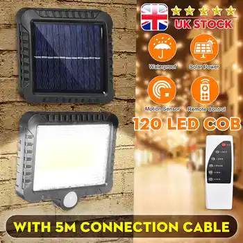 

120LED Solar Lamp PIR Motion Sensor Waterproof IP65 Outdoor Lighting Remote Control Smart Garden Yard Wall Street Light