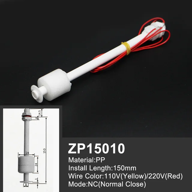 Free Shipping 1 Piece Float Switch Mini Type Poly Propy Water Level Liquid Sensor Normal Close ZP2508-ZP15010 1PC-ZP15010