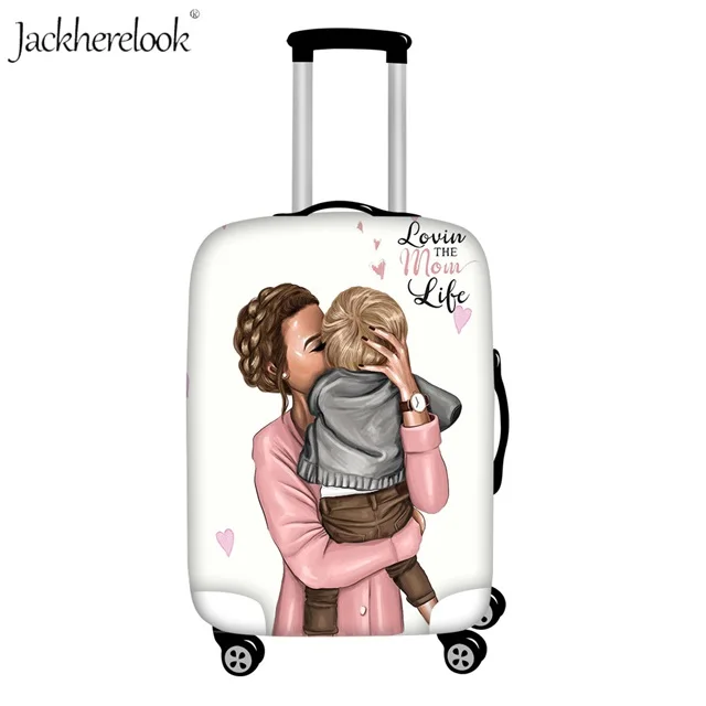 HK814 Чехол для багажа jackhereook Super Mom с принтом «любовь» для мамы, чехол для дорожного чемодана, Пыленепроницаемая багажная тележка, эластичная сумка на колесиках - Color: HK814