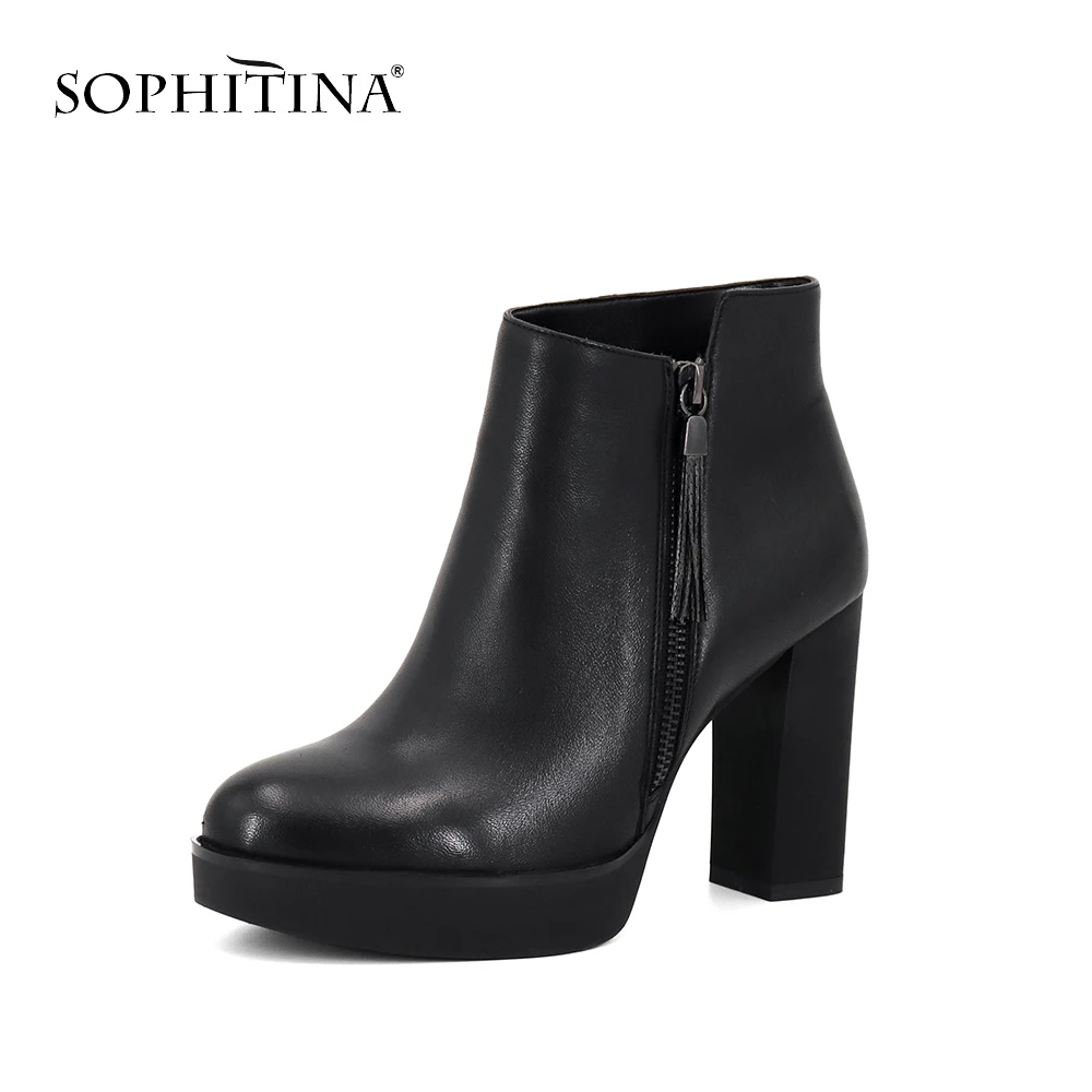 SOPHITINA/Ботинки женские на весну и осень. Модные ботинки из натуральной кожи с