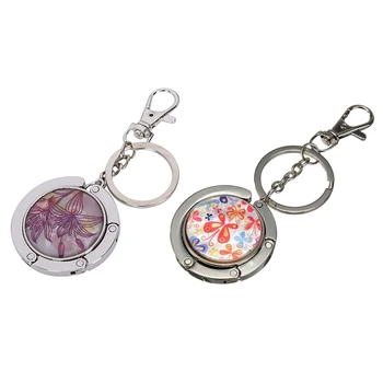 

2Pcs Keychain / Folding Handbag Hook Bag Hook Door Table Zinc Alloy Hook Lily Purple with Light Red