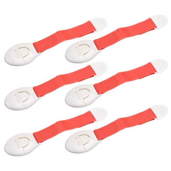 

uxcell 6 pcs Red Cabinet Locks Pitch 130mm Childproof Cabinet Latch Hook and Loop