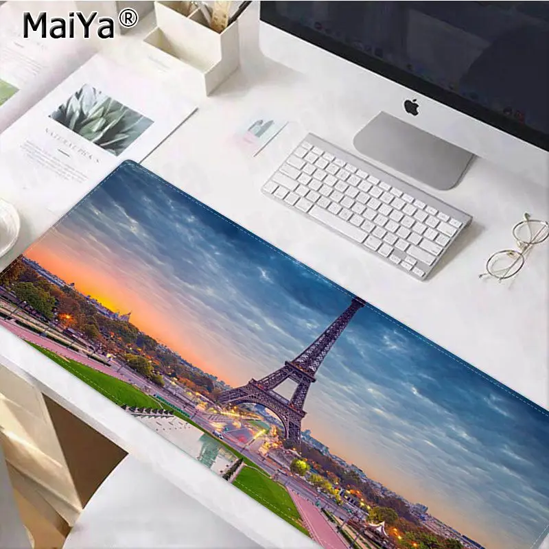 Maiya, винтажный, крутой, классный, Эйфелева башня, аниме, натуральный каучук, игровой коврик для мыши, Настольный коврик,, большой коврик для мыши, клавиатуры, коврик - Цвет: Lock Edge 30x80cm