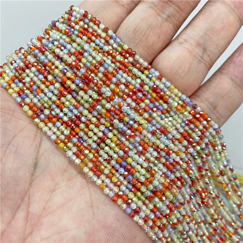 Winziger 2, 3, 4 mm natürlicher facettierter Zirkonstein, lose Perlen, Quarzkristall für Schmuckherstellung, DIY-Armband, Halskette, Ring, Zubehör – Detail 14