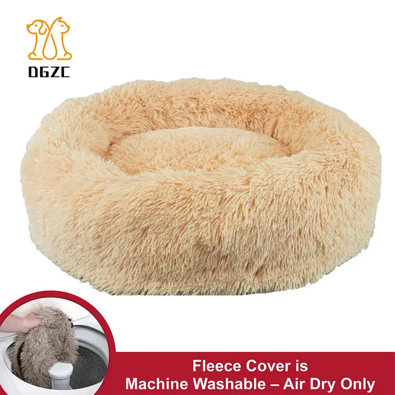 

Removable Round Dog Bed Donut Cuddler Round Cushion Pet Bed Self-Warming and Cozy Pet Beds with Zipper and Supportable Bottom