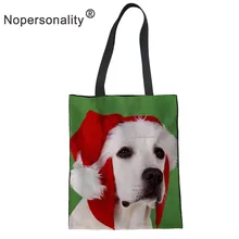 Nopersonality Рождественская собака печать Холщовая Сумка через плечо женская сумка-тоут женские сумки для покупок Милая кошка пляжная сумка для женщин