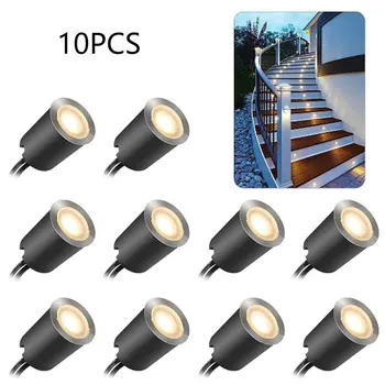 

10pcs/set Warm White Decking Light IP67 Waterproof Insulated ABS Recessed Garden Low Voltage LED Light Detachable Decoration