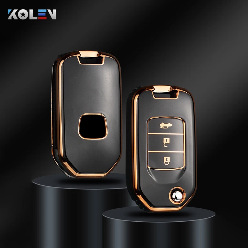 for Guscio Chiave Auto,per la Copertura della Cassa Chiave dell'automobile, per Honda Vezel City Civic BR-V HR-VCRV Pilot Accord Jazz Jade Crider Odyssey Nero