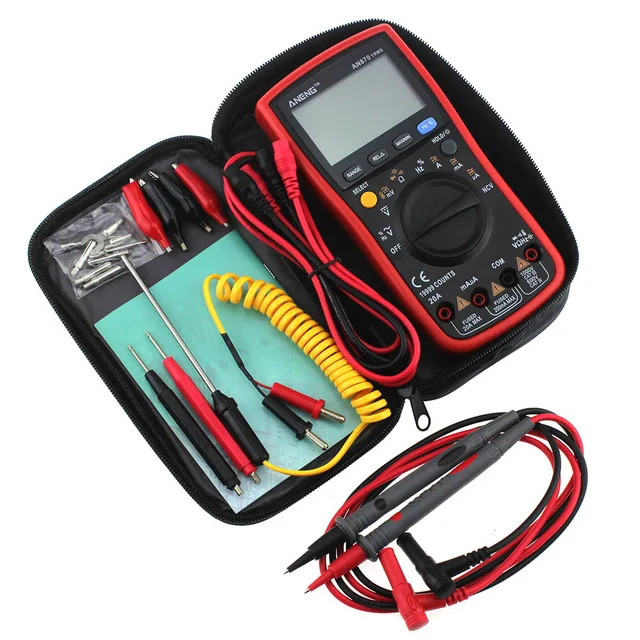 ANENG AN870 19999 NCV True RMS lcd Цифровой мультиметр Профессиональный транзистор диодный конденсатор тестер напряжения тока - Цвет: Красный