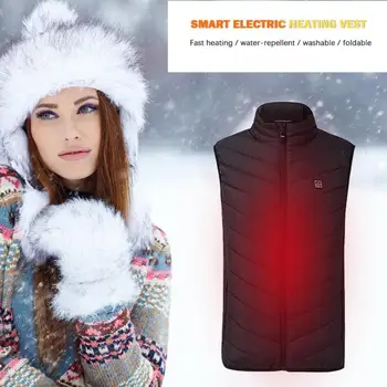

Men Outdoor USB Infrared Heating Vest Jacket Winter Flexible Electric Thermal Clothing Waistcoat For Sports Hiking