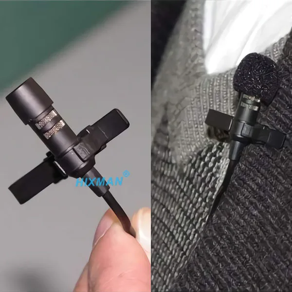 HIXMAN LM1-CH UniDirectiona Lavalier 옷깃 넥타이 클립 lav 콘덴서 마이크 Technica Hirose 4P 나사 다운 CH 스타일 커넥터