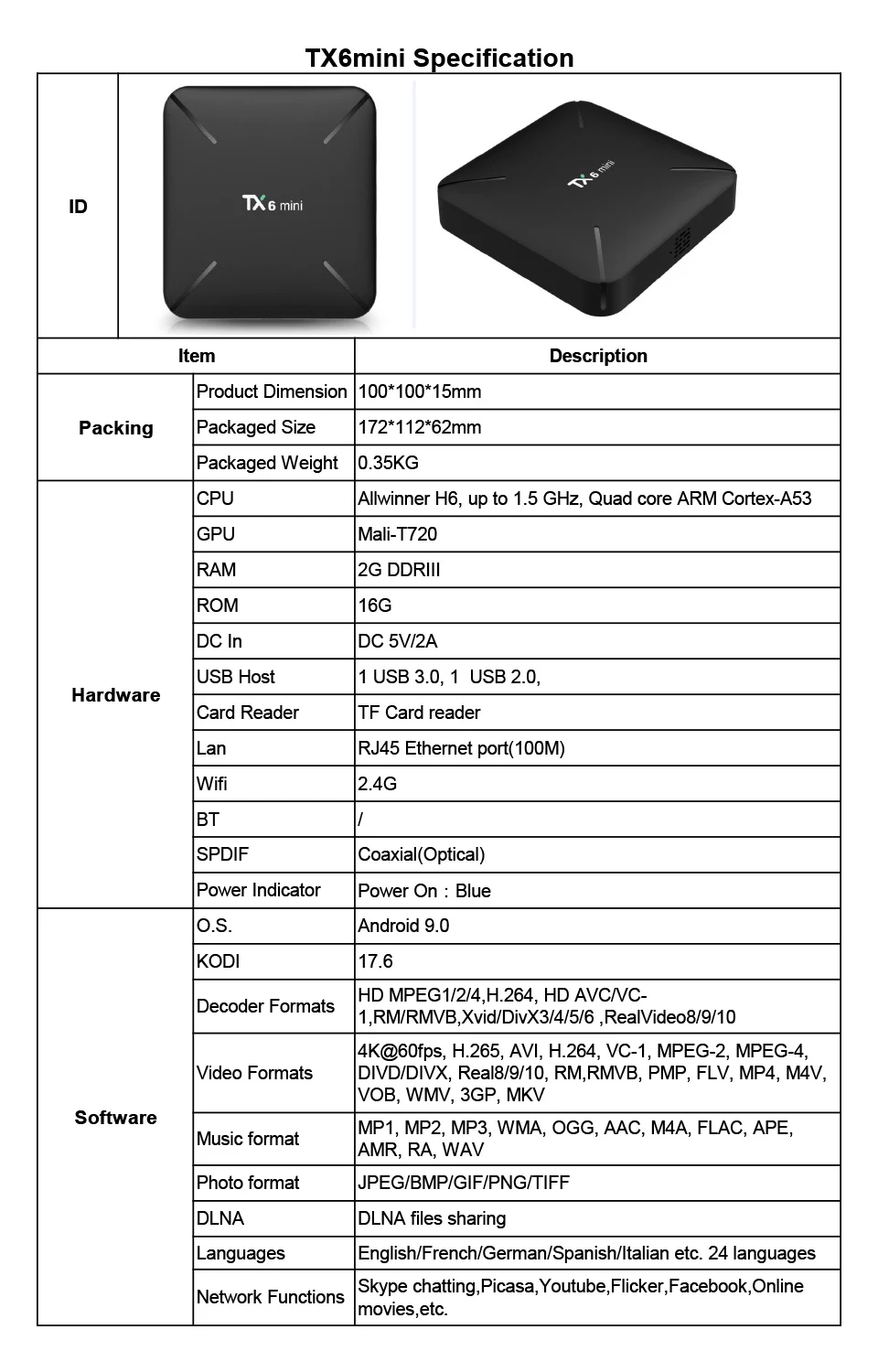 TX6 мини IP ТВ Франция Android 9,0 коробка с QHD tv подключение IPTV на арабском 2G 16G IPTV, французский итальянский, арабский голландский IP ТВ