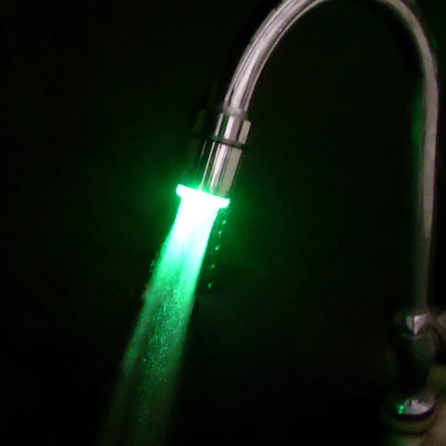 LED Water Faucet Glowing Light Kitchen Bathroom Shower Tap Faucet Nozzle Head 7 Color Change Temperature Sensor Light Faucet LED 4