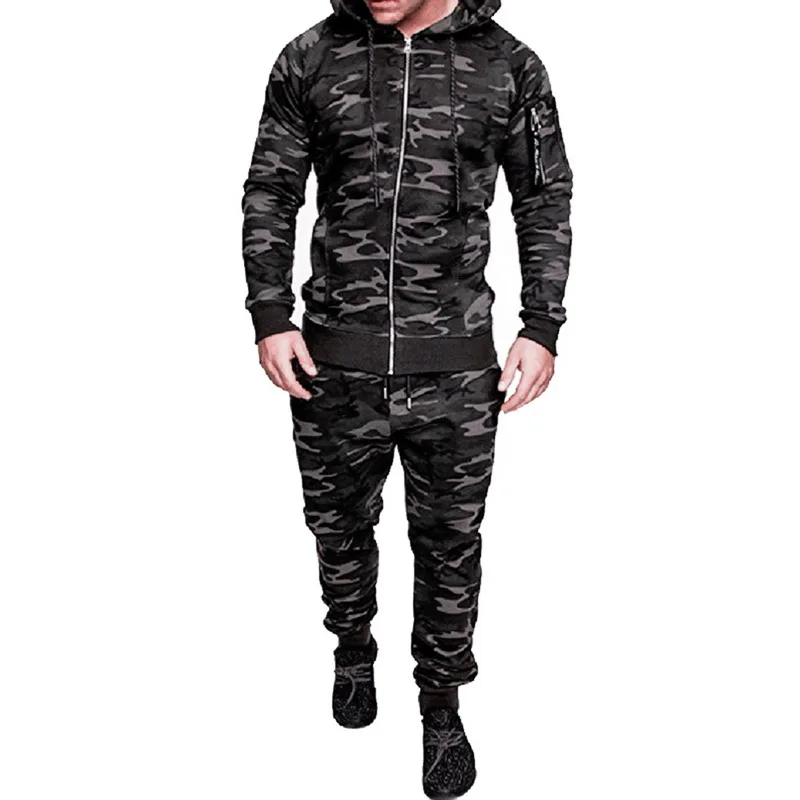 camo green C Adisputent, мужской модный комплект из толстовки с длинным рукавом и штанов, мужской спортивный костюм, мужской комплект для спортзала, повседневная спортивная одежда - Цвет: camo green C