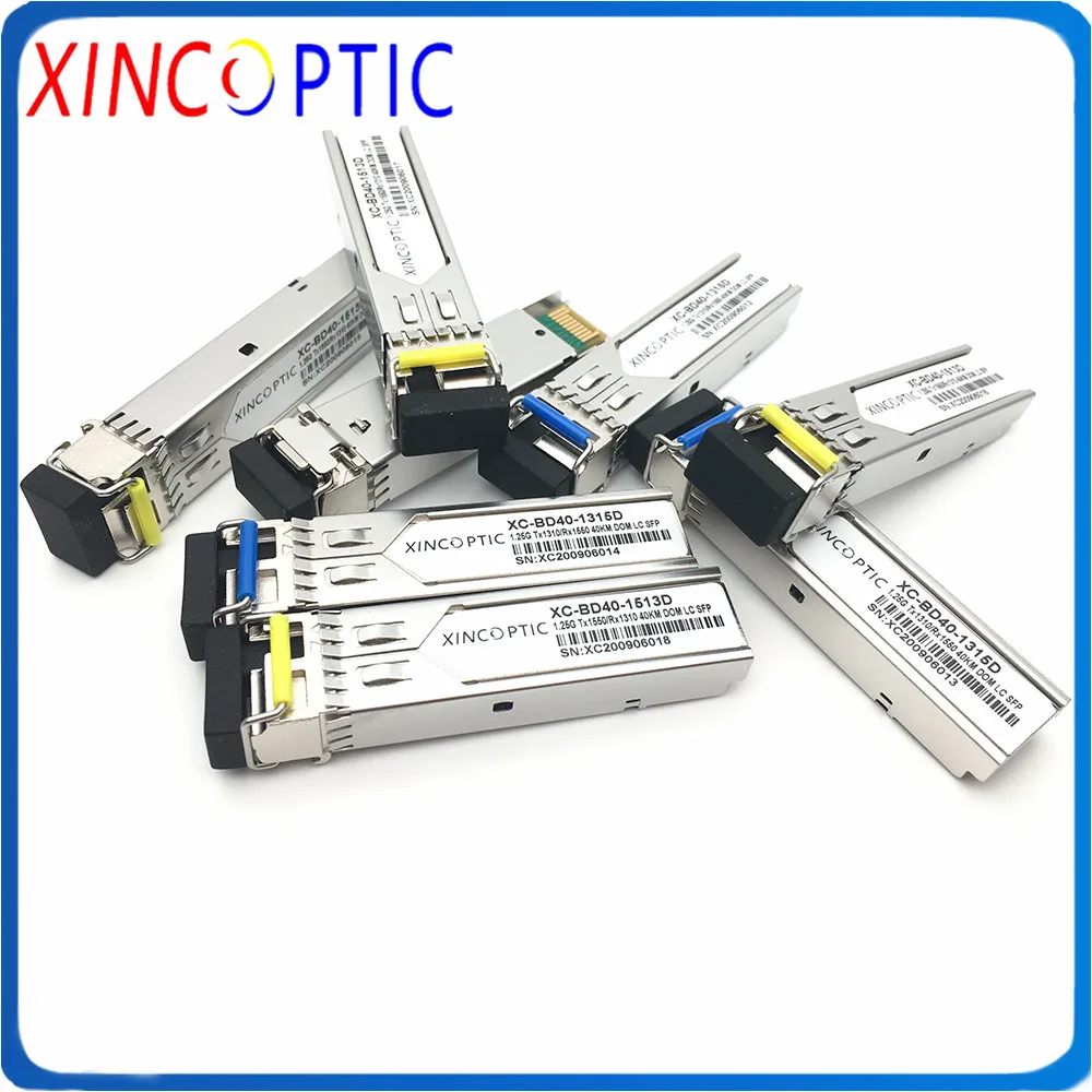 

5Pair 1.25G BIDI SC/LC 40KM SFP,1000BASE-BX Single Fiber 1G WDM Module Simplex 1310nm/1550nm DOM Transceiver