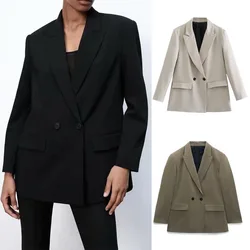 Mulher 2021 solto duplo breasted blazer terno colarinho botão 4 color terno feminino jaquetas ternos jaqueta festa formal wear
