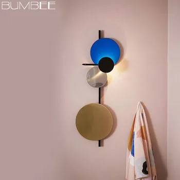 

Nordic Colour Luxury Led Wall Lights For Home Lustre Hotel Hall Iron Cafe Art Wall Sconce Light Loft Decor Living Room Wall Lamp