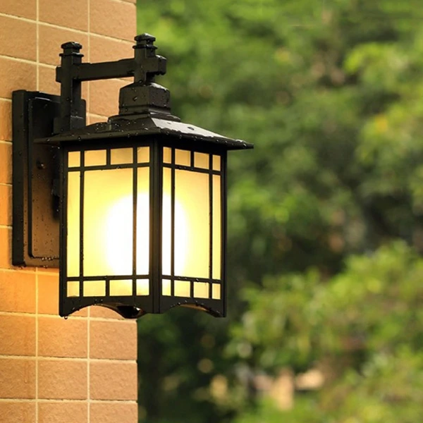 Китайский настенный светильник Ретро Открытый водонепроницаемый настенный светильник стеклянный настенный светильник дом дверь лампа