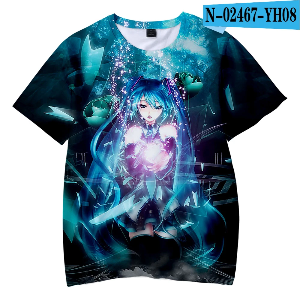 Hatsune Miku/Модная Детская футболка с 3D рисунком Уличная Повседневная футболка с короткими рукавами для мальчиков, коллекция года, популярная Повседневная летняя футболка с рисунком аниме для детей - Цвет: 6