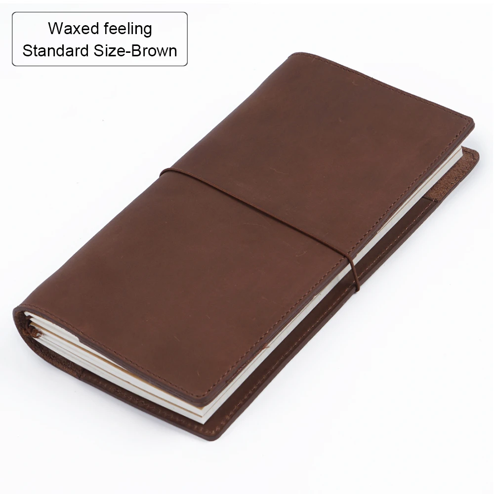 Brown 125x220mm 50 шт./лот Портативный 175x110 мм Натуральная кожа Тетрадь ручной работы, журнал для путешествий с держатель для карт дневник блокнот планировщик - Цвет: Brown 125x220mm