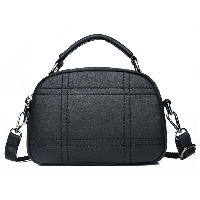 

Premium Leather Handbag Casual Ladies Shoulder Bag Two Independent Space Designer Ladies Messenger Bag Large Capacity Handbag