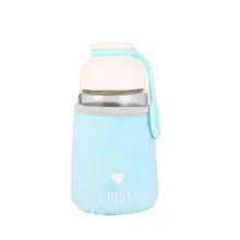 320 мл стеклянная бутылка для воды в форме сердца, милая тканевая крышка, чашка для питья, Экологичная бутылка с буквами, бутылка для воды для студентов