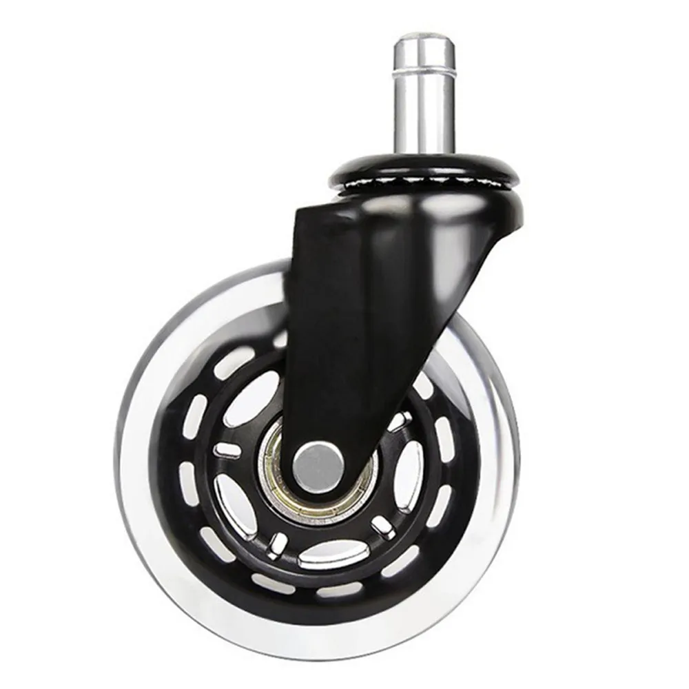 3 Inch PU Transparent Chair Wheels Home Office Chair Caster Wheels Roller Rollerblade Style Castor Wheel Replacement 1PCS/5PCS